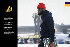 开启4连客！湖人官推晒詹姆斯、八村塁和里夫斯登机照